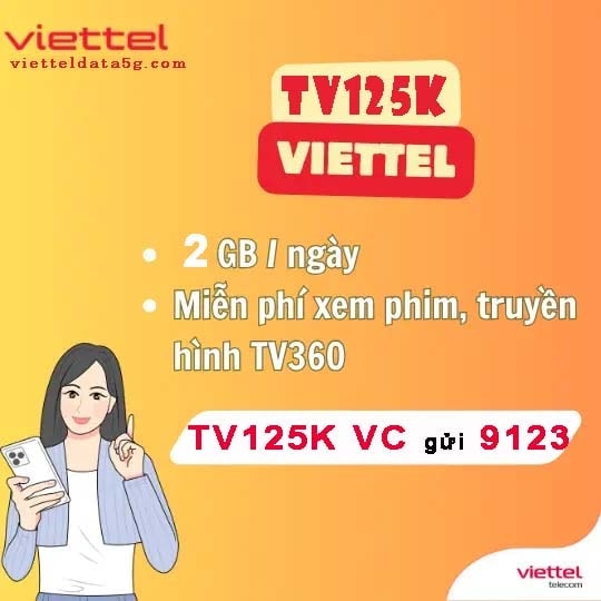 Đăng ký gói cước 6TV125K Viettel online